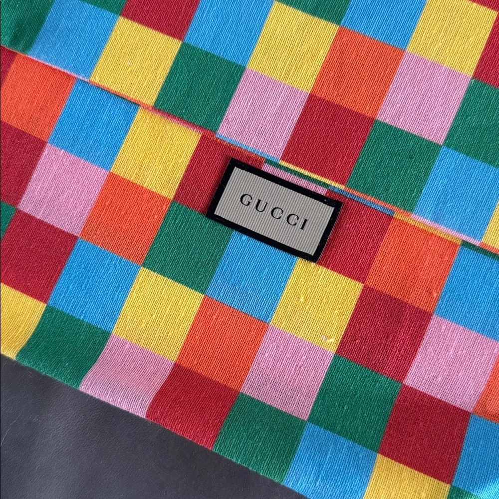 Rare Limited Edition Gucci Multicolor Checkered Fabric Dustbag
